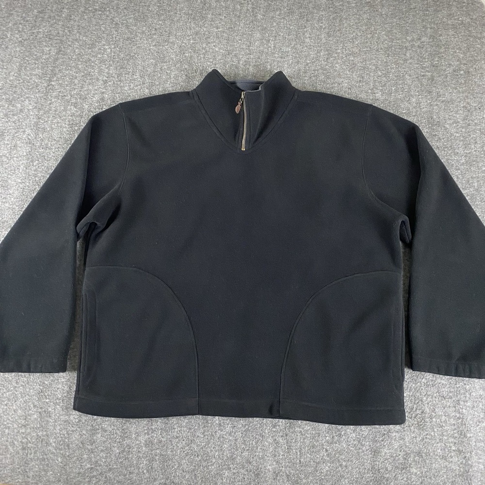 Oldschool Clothing Co Men's M Black Quarter Zip Fleece Pullover Vintage Style